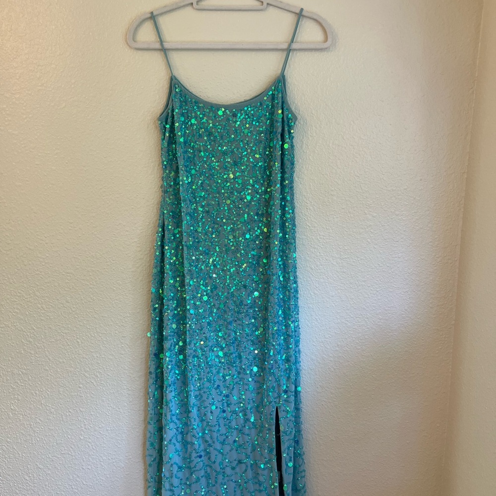 Sparkling Teal Sequin Dress